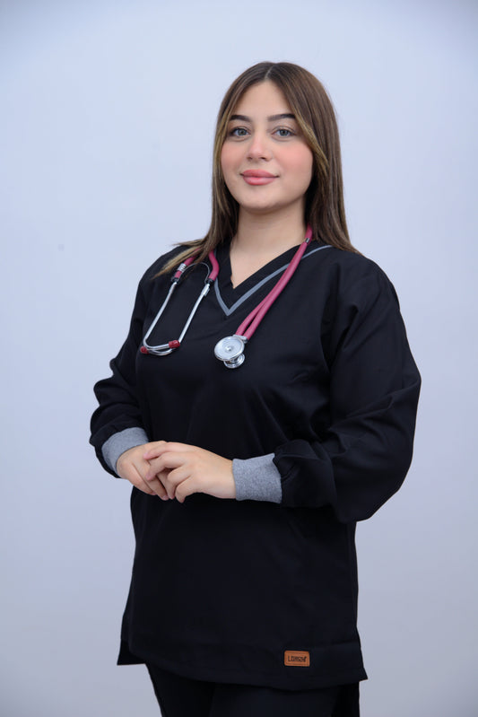 LUNA V-NECK ROYAL BLACK