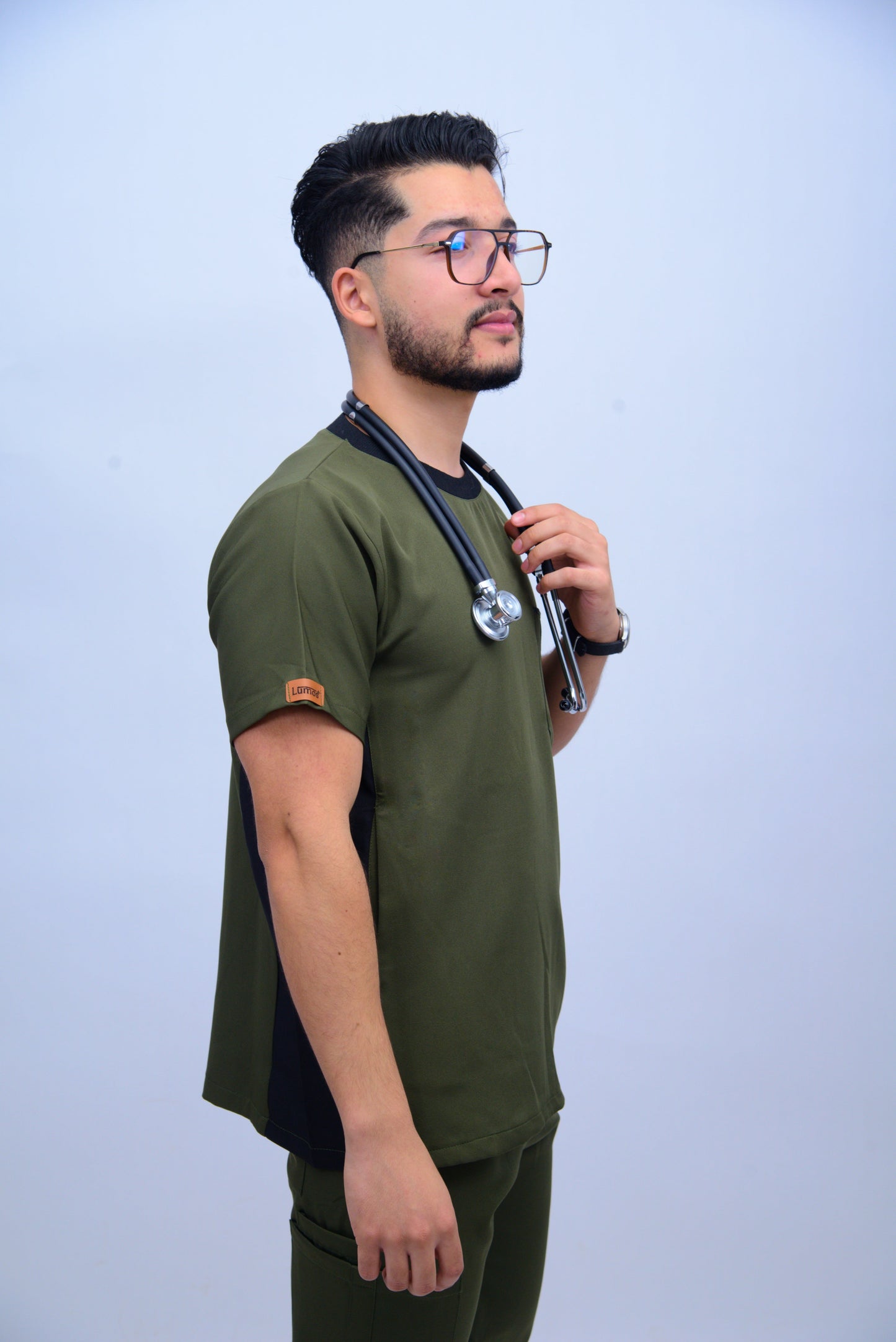 ROUND-NECK OLIVE GREEN  (unisexe)