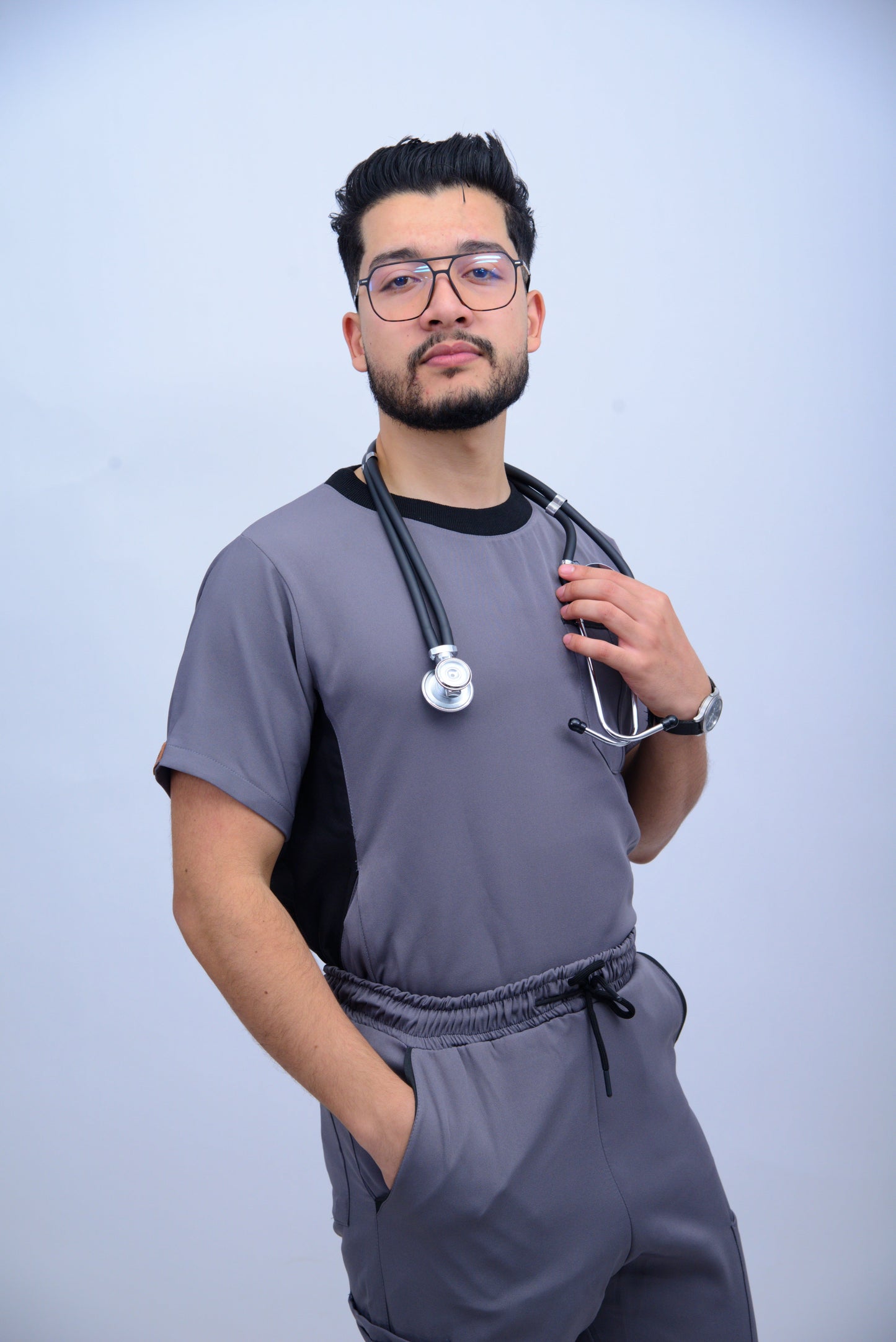 ROUND-NECK DARK GREY  (unisexe)