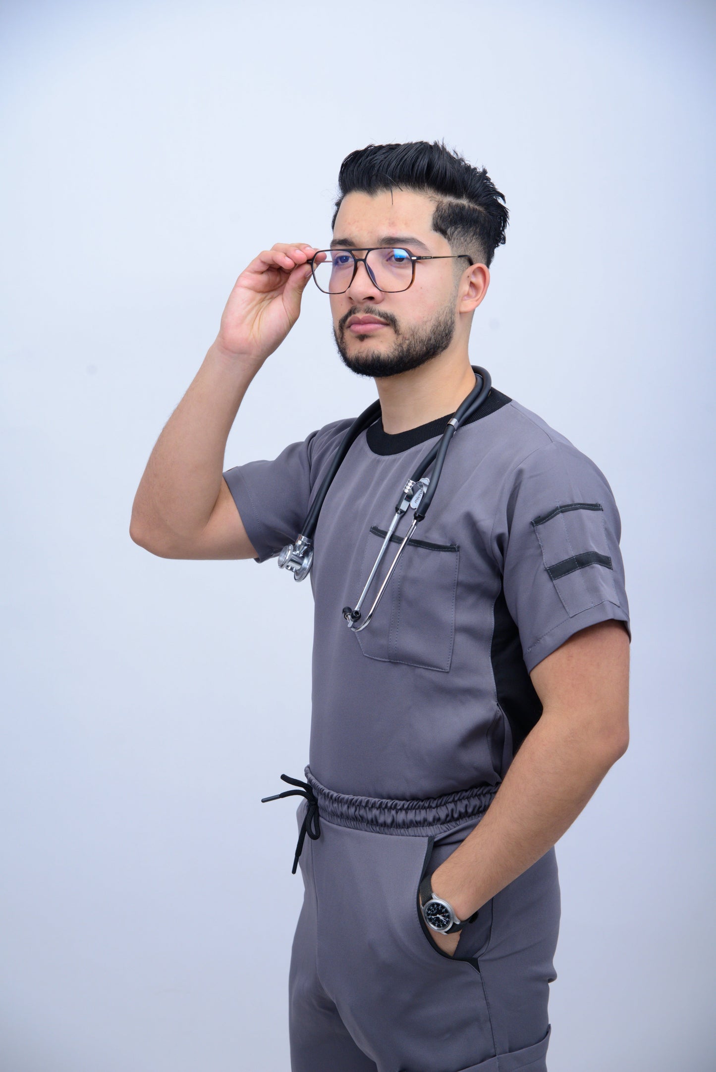 ROUND-NECK DARK GREY  (unisexe)