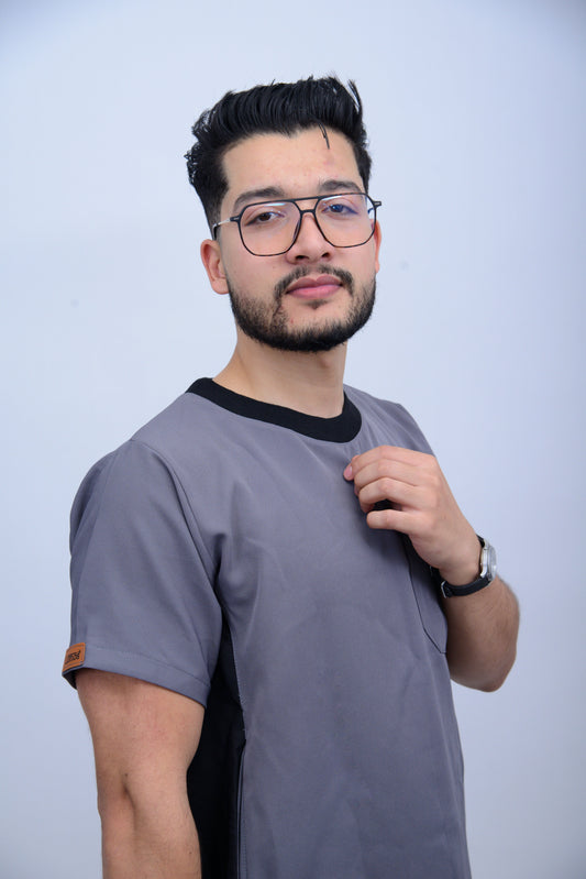 ROUND-NECK DARK GREY  (unisexe)