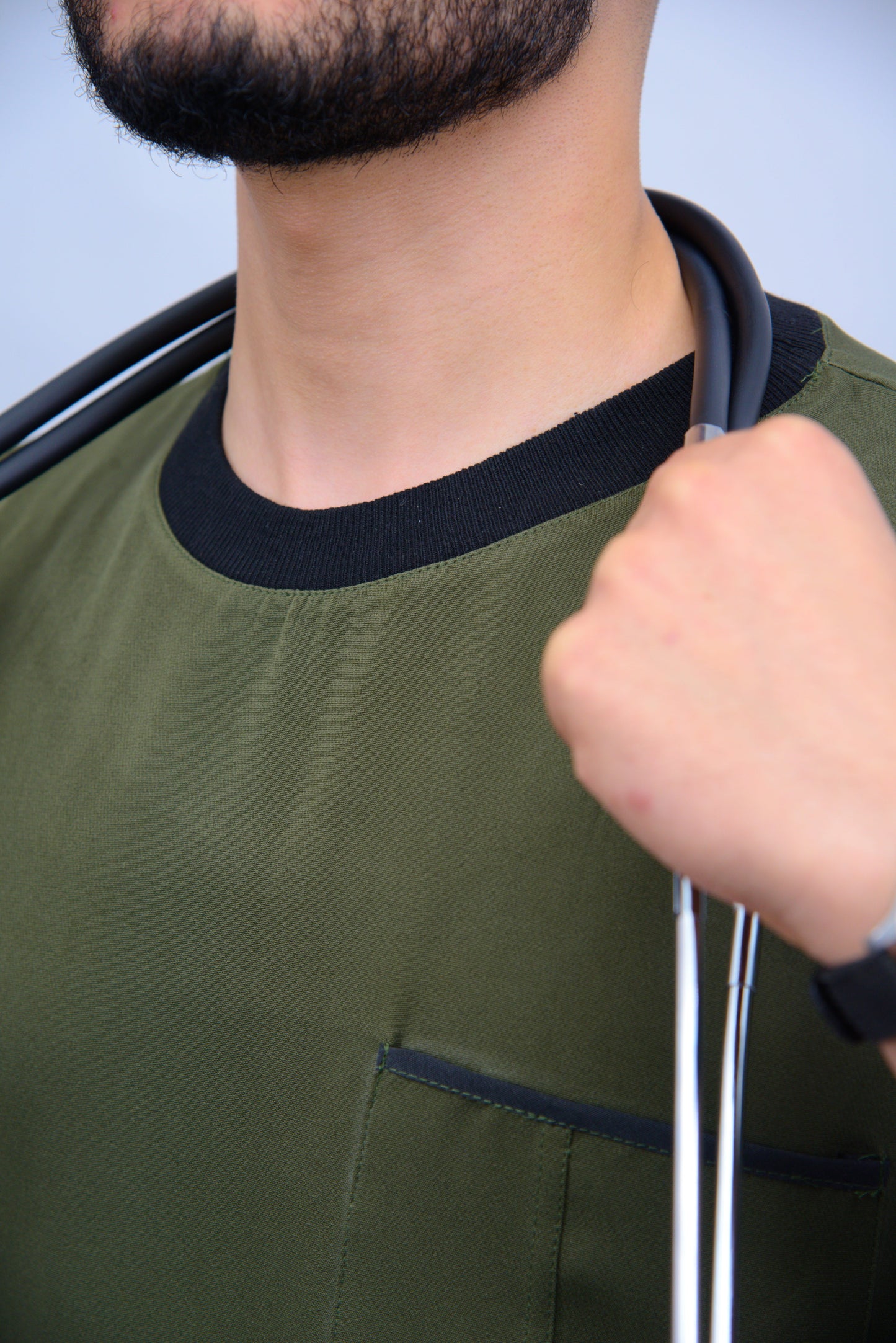 ROUND-NECK OLIVE GREEN  (unisexe)