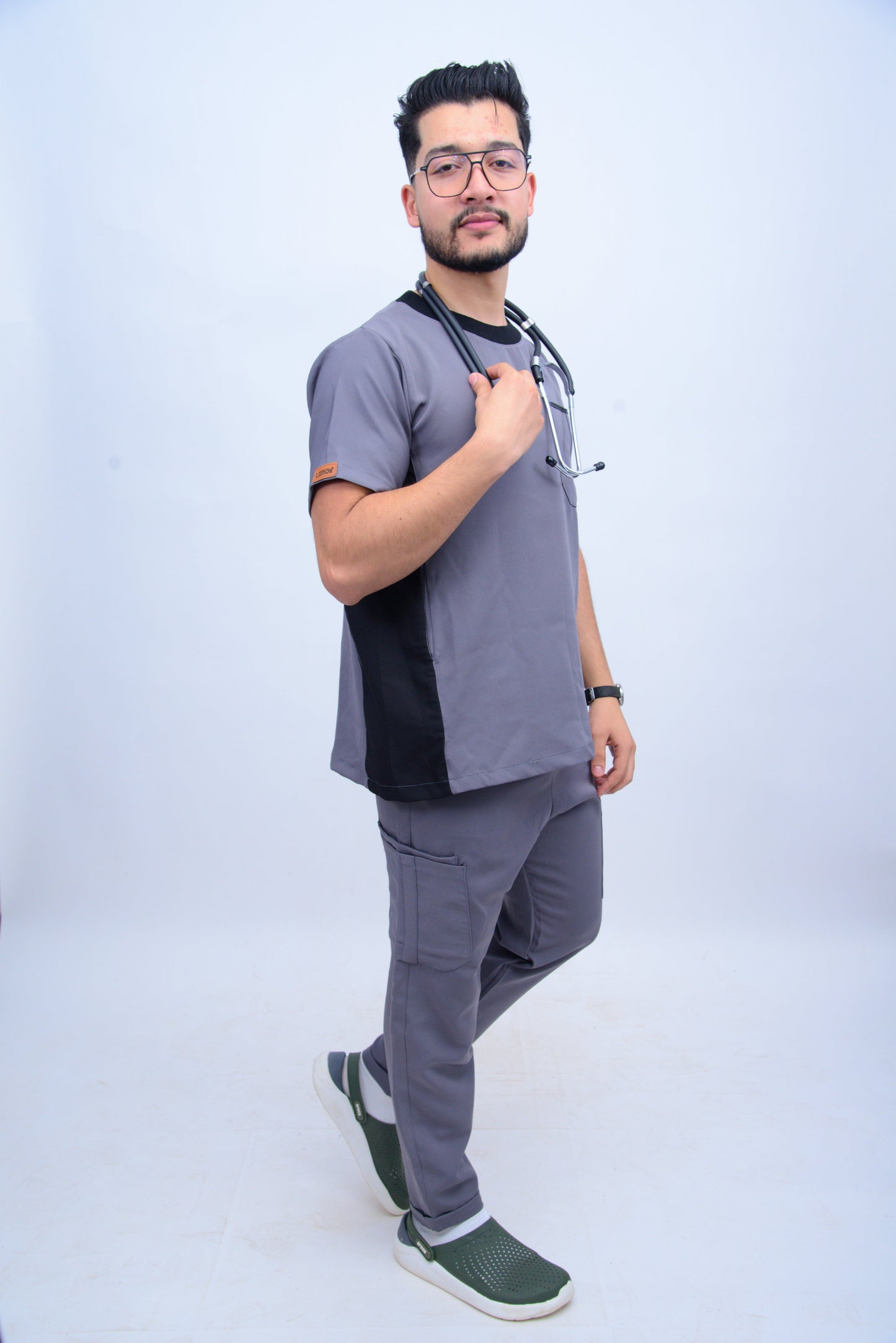 ROUND-NECK DARK GREY  (unisexe)