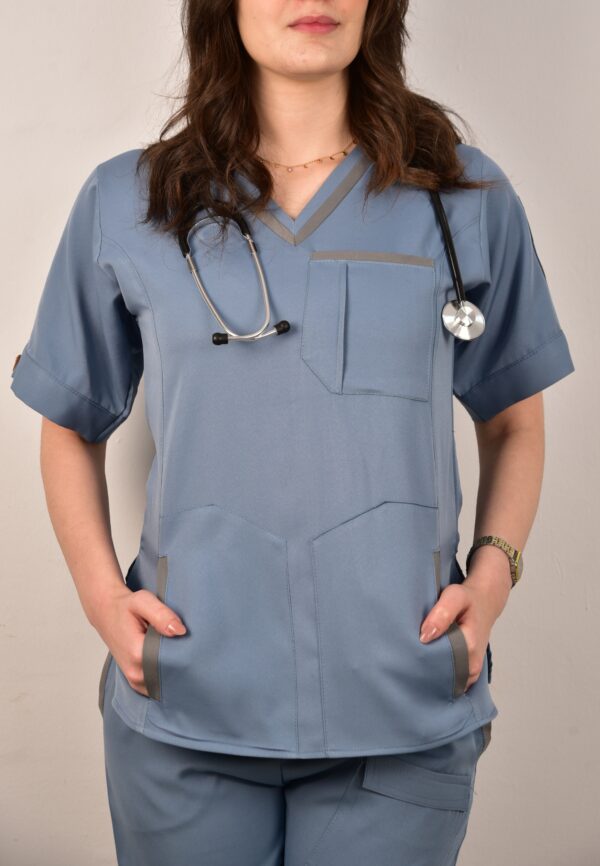 V-NECK (BRIGHT-Blue) – Image 6
